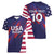 Custom United States Pacific Rugby 2024 Women V-Neck T-Shirt The Eagle and USA Flag Style