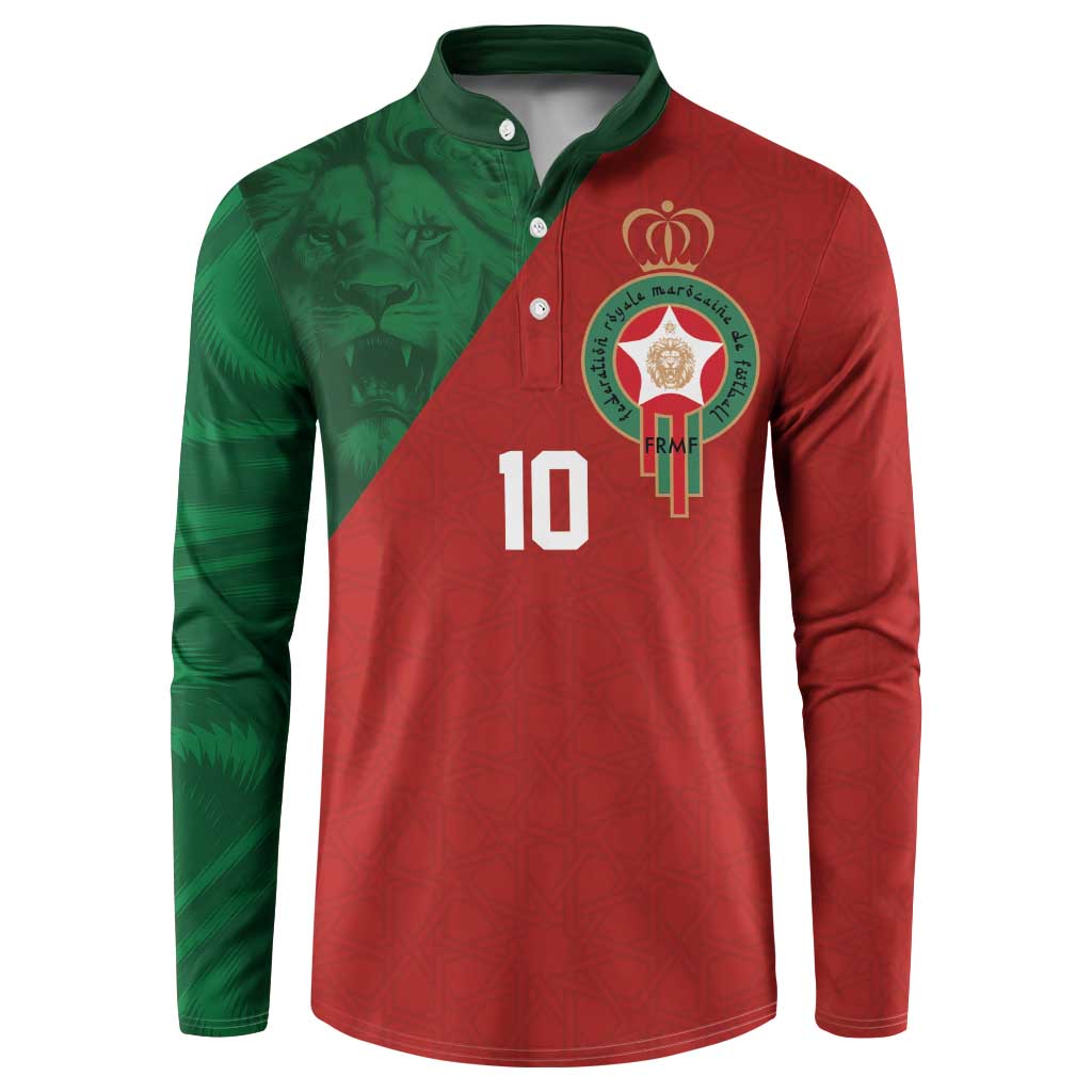 Custom Morocco National Football Button Sweatshirt The Atlas Lions Spirit - Wonder Print Shop
