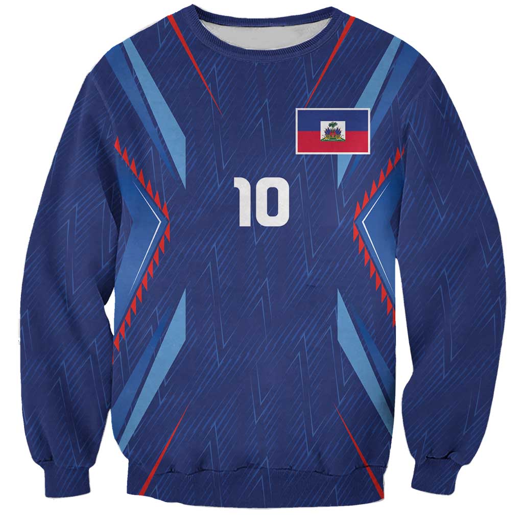 Custom Haiti National Football Sweatshirt Sporty Style - Wonder Print Shop