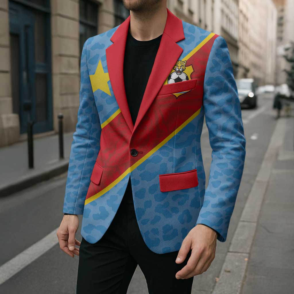 Custom DR Congo National Football Blazer Leopards Power - Wonder Print Shop