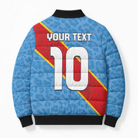 Custom DR Congo National Football Bomber Puffer Jacket Leopards Power - Wonder Print Shop