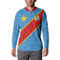Custom DR Congo National Football Button Sweatshirt Leopards Power - Wonder Print Shop
