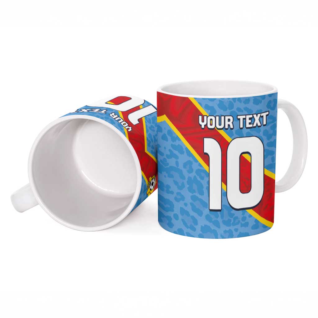 Custom DR Congo National Football Ceramic Mug Leopards Power - Wonder Print Shop