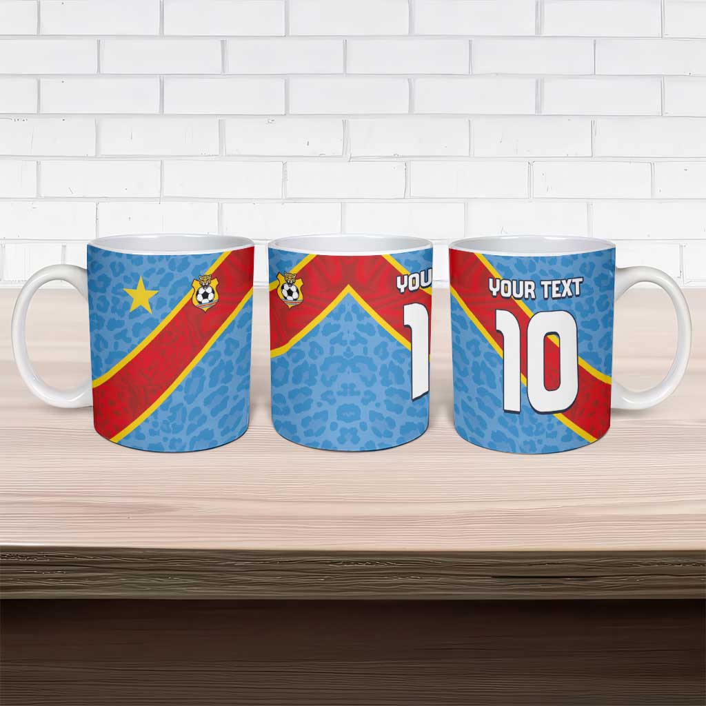 Custom DR Congo National Football Ceramic Mug Leopards Power - Wonder Print Shop