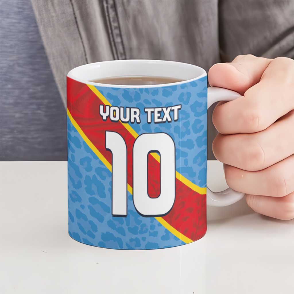Custom DR Congo National Football Ceramic Mug Leopards Power - Wonder Print Shop