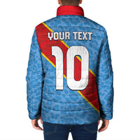 Custom DR Congo National Football Padded Jacket Leopards Power - Wonder Print Shop