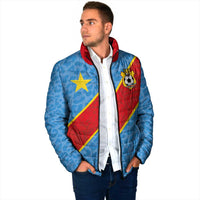 Custom DR Congo National Football Padded Jacket Leopards Power - Wonder Print Shop