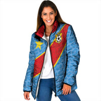 Custom DR Congo National Football Padded Jacket Leopards Power - Wonder Print Shop