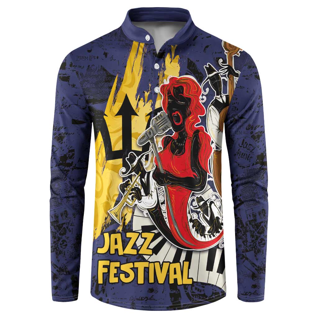 Barbados Jazz Festival - Abstract Jazz Art Button Sweatshirt - Wonder Print Shop