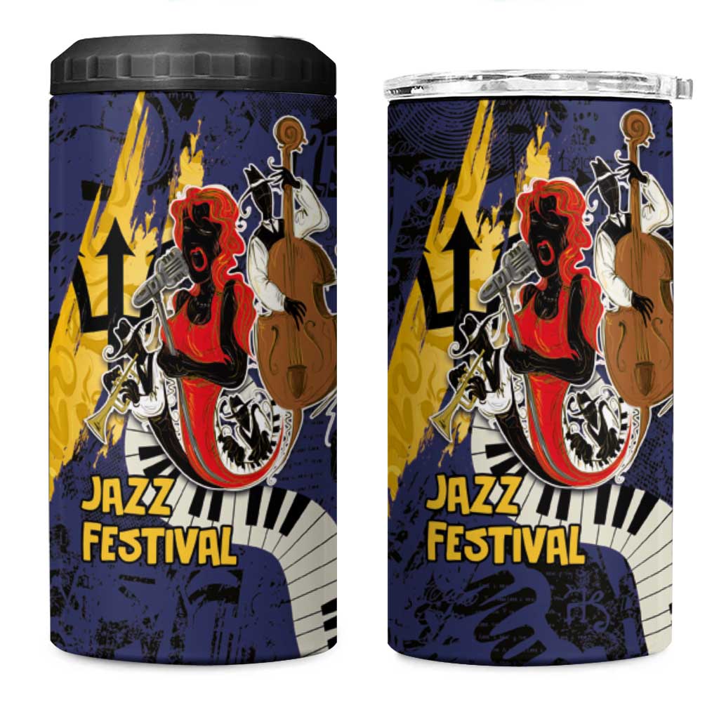 Barbados Jazz Festival - Abstract Jazz Art 4 in 1 Can Cooler Tumbler - Wonder Print Shop