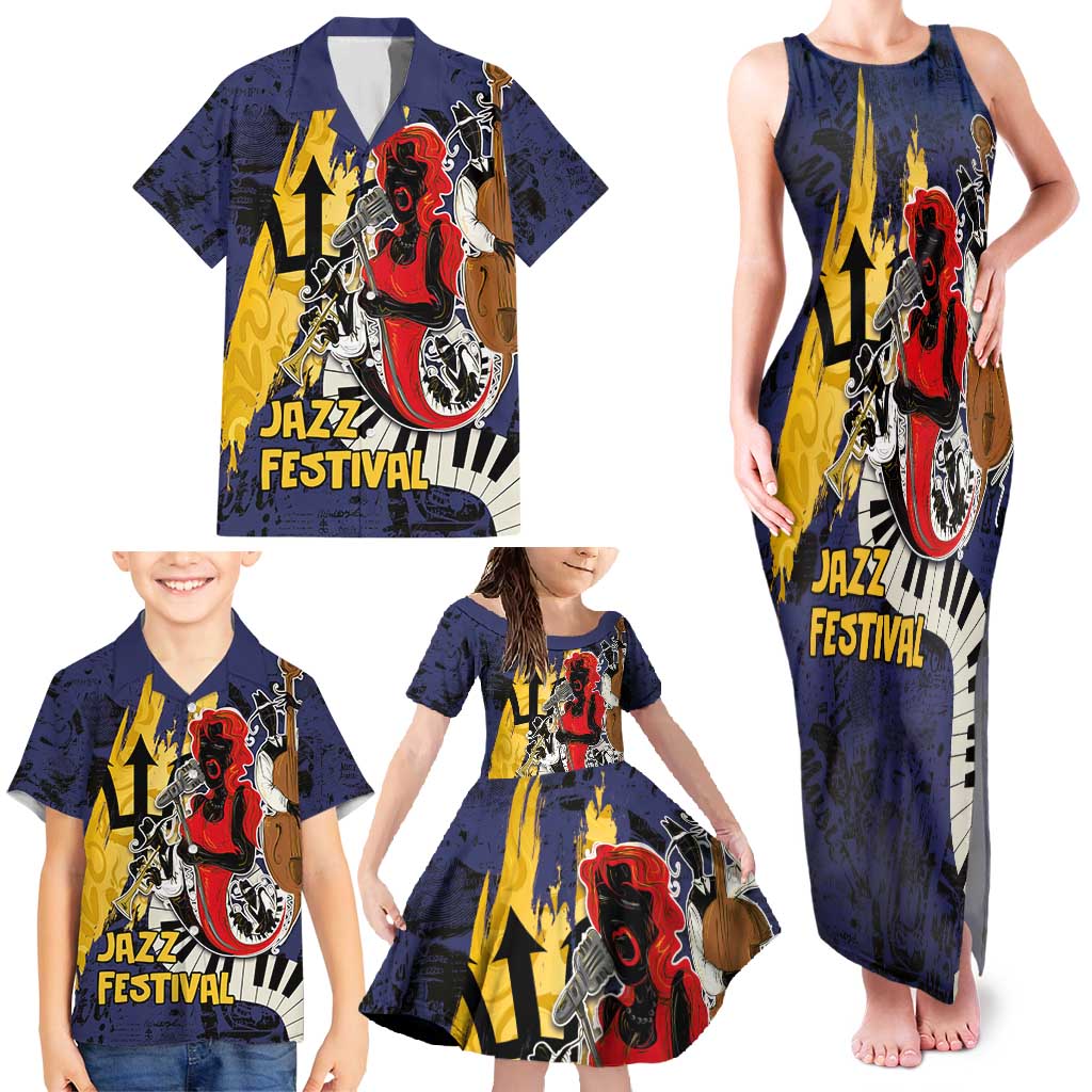 Barbados Jazz Festival - Abstract Jazz Art Family Matching Tank Maxi Dress and Hawaiian Shirt - Wonder Print Shop