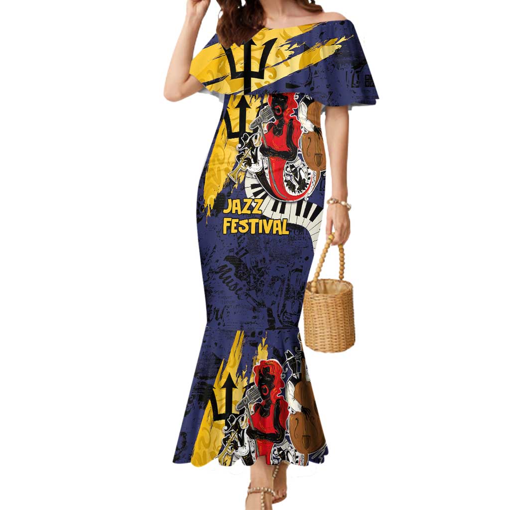 Barbados Jazz Festival - Abstract Jazz Art Mermaid Dress - Wonder Print Shop