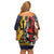 Barbados Jazz Festival - Abstract Jazz Art Off Shoulder Short Dress - Wonder Print Shop