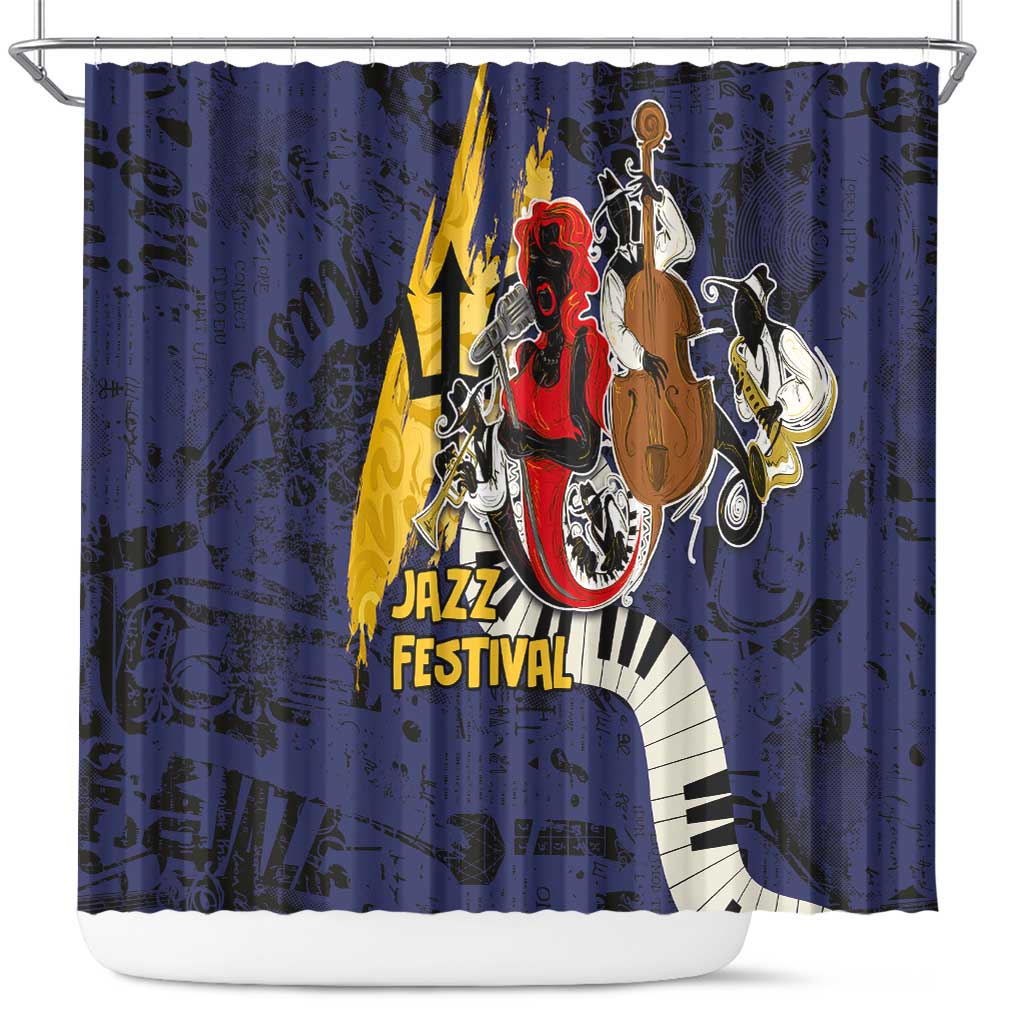 Barbados Jazz Festival - Abstract Jazz Art Shower Curtain - Wonder Print Shop