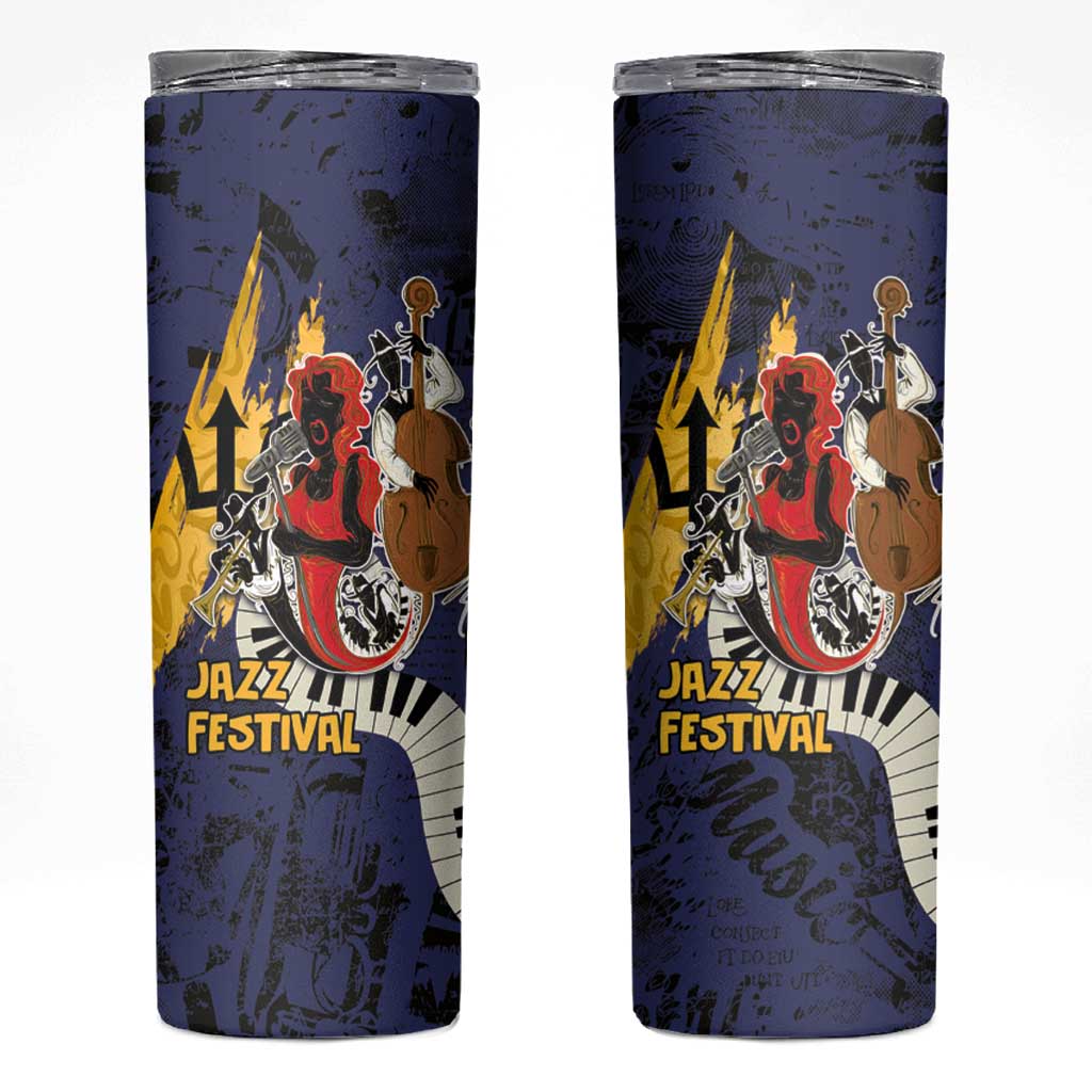 Barbados Jazz Festival - Abstract Jazz Art Skinny Tumbler - Wonder Print Shop