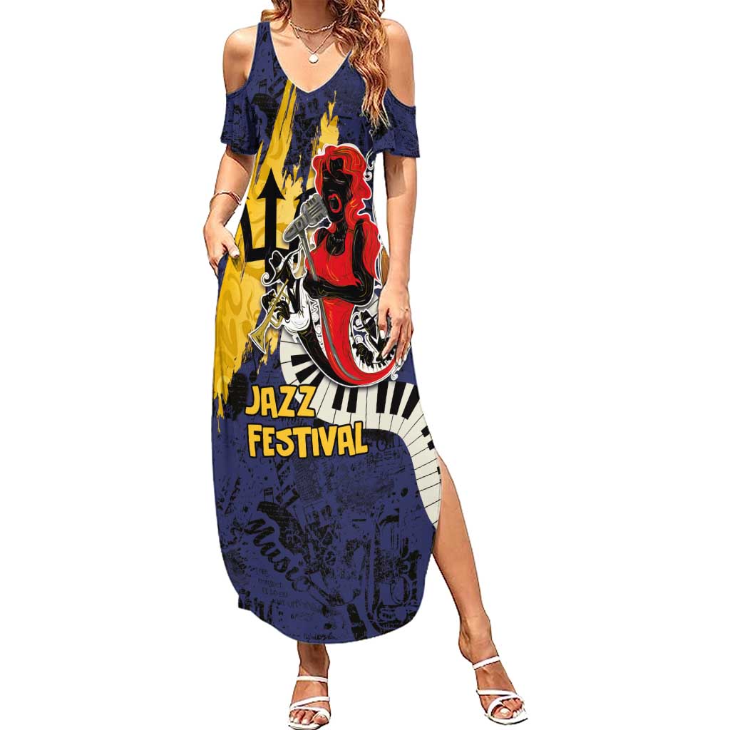 Barbados Jazz Festival - Abstract Jazz Art Summer Maxi Dress - Wonder Print Shop