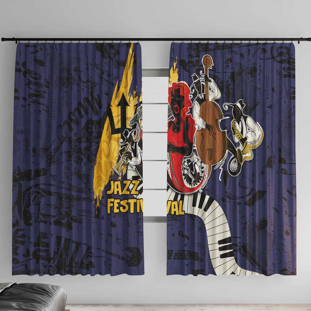 Barbados Jazz Festival - Abstract Jazz Art Window Curtain - Wonder Print Shop