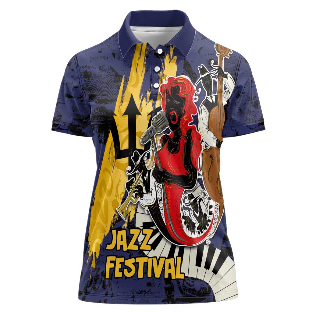 Barbados Jazz Festival - Abstract Jazz Art Women Polo Shirt - Wonder Print Shop