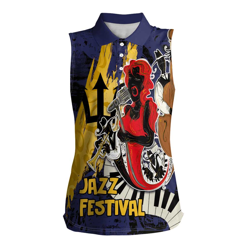 Barbados Jazz Festival - Abstract Jazz Art Women Sleeveless Polo Shirt - Wonder Print Shop