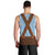 Traditional German Costume - Lederhosen Men Tank Top Blue Plaid Pattern with Edelweiss Flowers