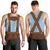 Traditional German Costume - Lederhosen Men Tank Top Blue Plaid Pattern with Edelweiss Flowers