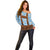 Traditional German Costume - Lederhosen Off Shoulder Sweater Blue Plaid Pattern with Edelweiss Flowers