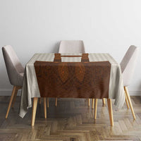 Rectangular tablecloth with beige diamond background and brown lederhosen motif
