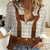 Traditional German Costume - Lederhosen Women Casual Shirt Old Vintage Bavarian Pattern