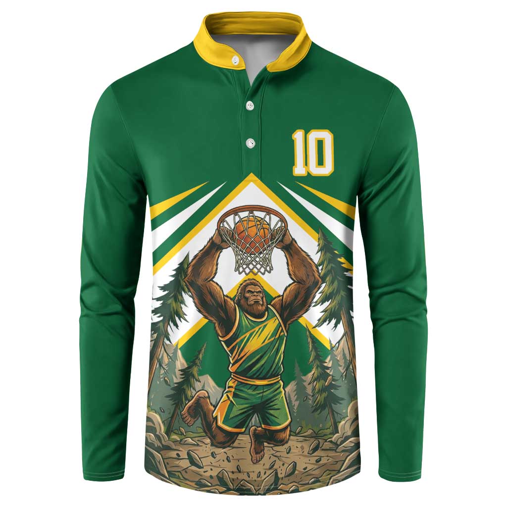 Custom Bigfoot Dunk and Mountain Forests Button Sweatshirt