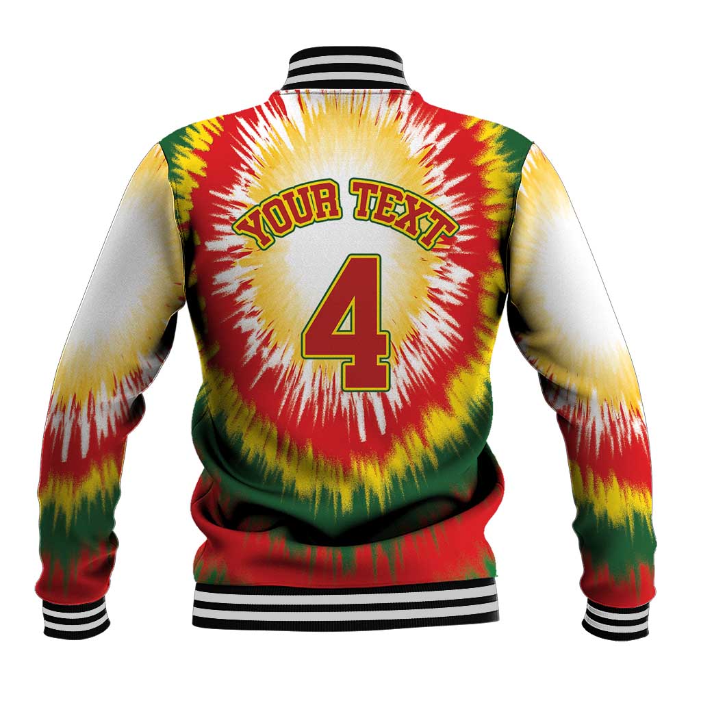 Custom Lithuania-Skeleton Power Dunk Baseball Jacket Tie Dye Style