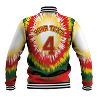 Custom Lithuania-Skeleton Power Dunk Baseball Jacket Tie Dye Style