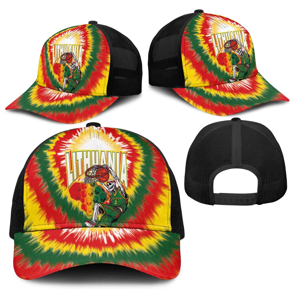 Lithuania-Skeleton Power Dunk Baseball Net Cap Tie Dye Style