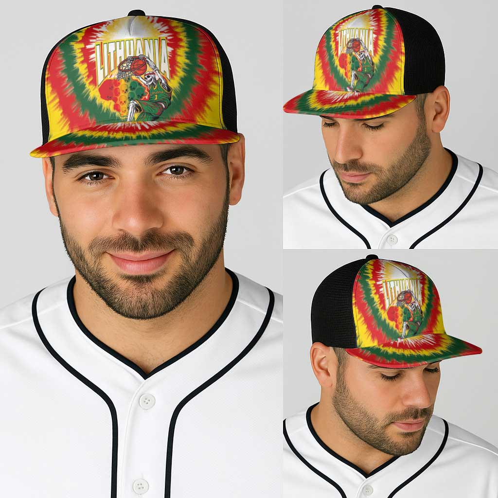 Lithuania-Skeleton Power Dunk Baseball Net Cap Tie Dye Style
