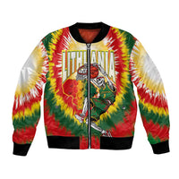 Custom Lithuania-Skeleton Power Dunk Bomber Jacket Tie Dye Style
