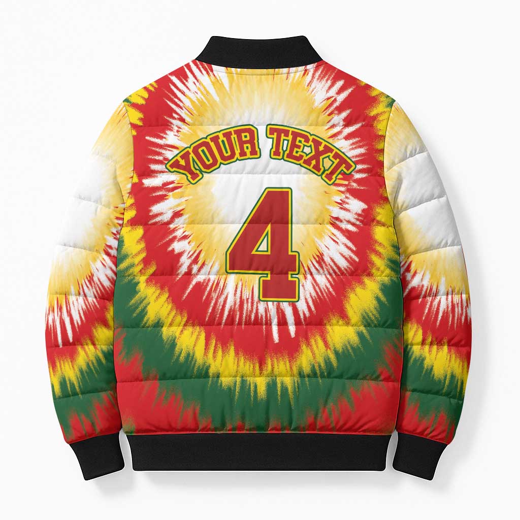 Custom Lithuania-Skeleton Power Dunk Bomber Puffer Jacket Tie Dye Style