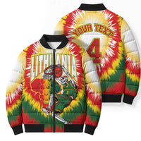 Custom Lithuania-Skeleton Power Dunk Bomber Puffer Jacket Tie Dye Style