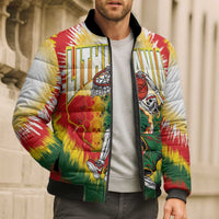 Custom Lithuania-Skeleton Power Dunk Bomber Puffer Jacket Tie Dye Style