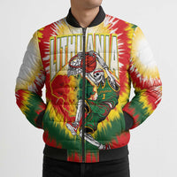 Custom Lithuania-Skeleton Power Dunk Bomber Puffer Jacket Tie Dye Style