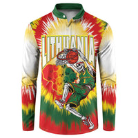 Custom Lithuania-Skeleton Power Dunk Button Sweatshirt Tie Dye Style