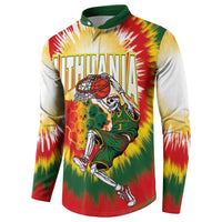 Custom Lithuania-Skeleton Power Dunk Button Sweatshirt Tie Dye Style