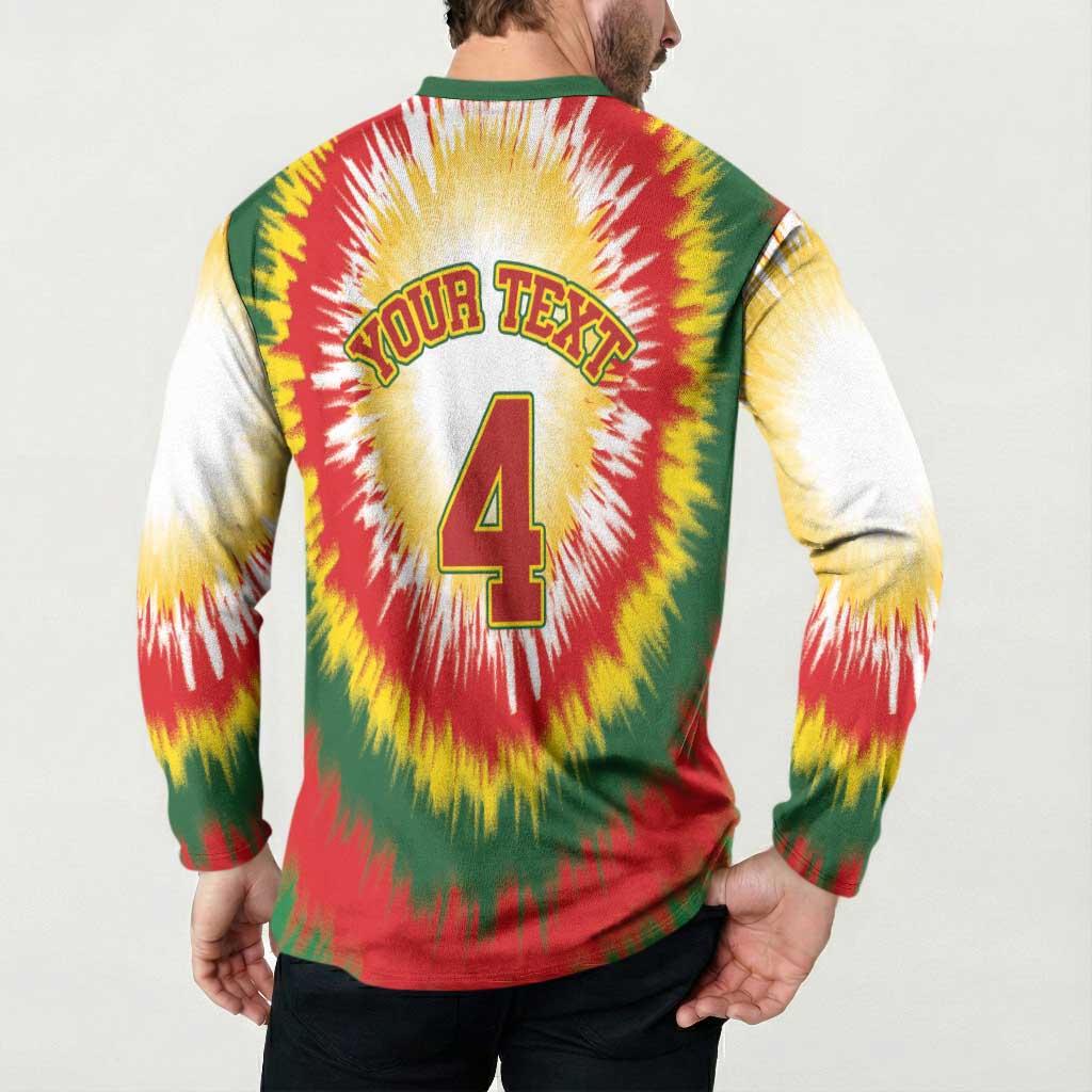 Custom Lithuania-Skeleton Power Dunk Button Sweatshirt Tie Dye Style