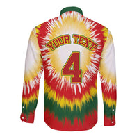 Custom Lithuania-Skeleton Power Dunk Long Sleeve Button Shirt Tie Dye Style