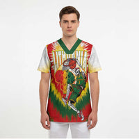 Custom Lithuania-Skeleton Power Dunk Scrub Top Tie Dye Style