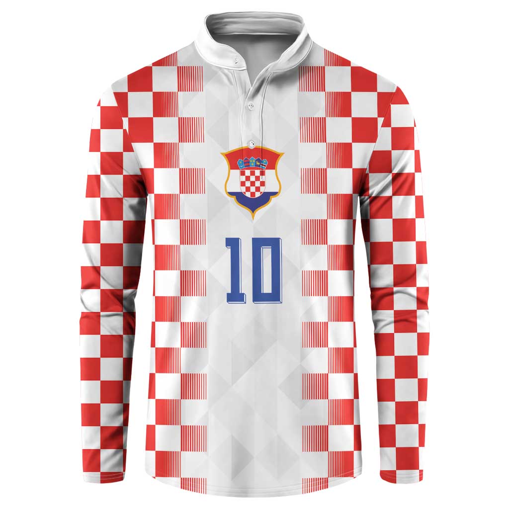 Custom Croatia Football Button Sweatshirt Vatreni Glory 2026