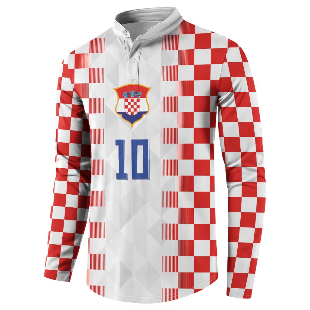 Custom Croatia Football Button Sweatshirt Vatreni Glory 2026