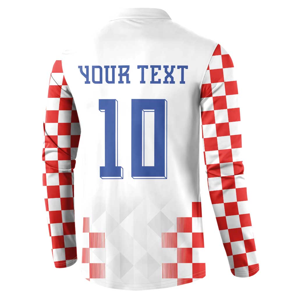 Custom Croatia Football Button Sweatshirt Vatreni Glory 2026