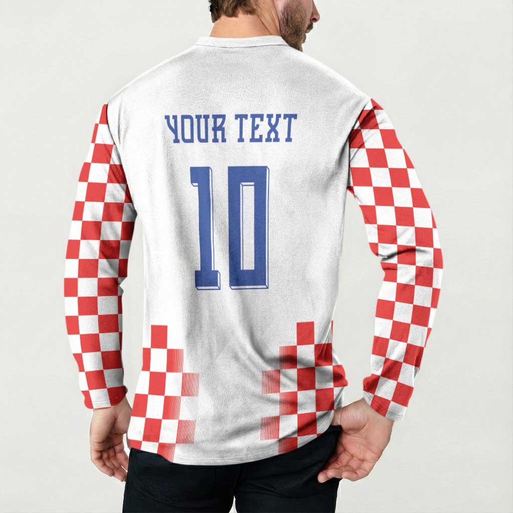 Custom Croatia Football Button Sweatshirt Vatreni Glory 2026