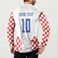 Custom Croatia Football Button Sweatshirt Vatreni Glory 2026