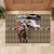 Kentucky Racing Horses Derby Hat Woman Rubber Doormat Churchill Downs and Shoehorse Roses - Wonder Print Shop