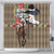 Kentucky Racing Horses Derby Hat Woman Shower Curtain Churchill Downs and Shoehorse Roses